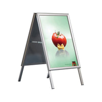 22" x 28" Aluminum A-Frame Sidewalk Sign, Silver with Snap Frame - Braeside Displays