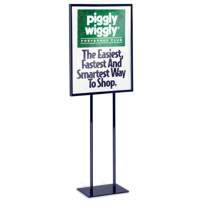 22" x 28" Economy Double-Stem Poster Stand, Black - Braeside Displays