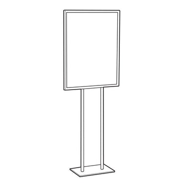 22" x 28" Economy Double-Stem Poster Stand, Chrome - Braeside Displays