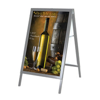 22" x 28" Slide-In A-Frame Sidewalk Sign, Silver - Braeside Displays