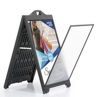 24x36" Black A-Frame Sidewalk Sign w/ Lens Cover - Double Sided Portable Folding Display for Restaurants & Cafes - Street SignPro Curb Advertising