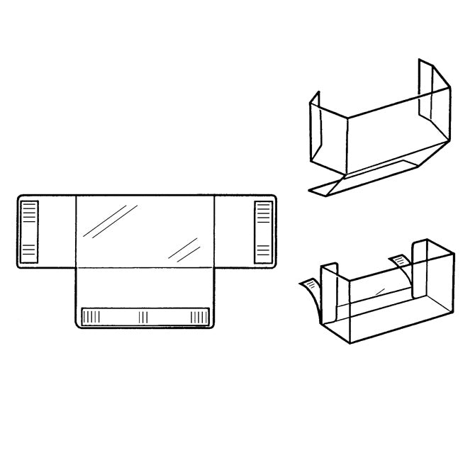 3-1/2" X 1-1/2" PEEL & STICK BUSINESS CARD POCKET, UNFOLDED - Braeside Displays