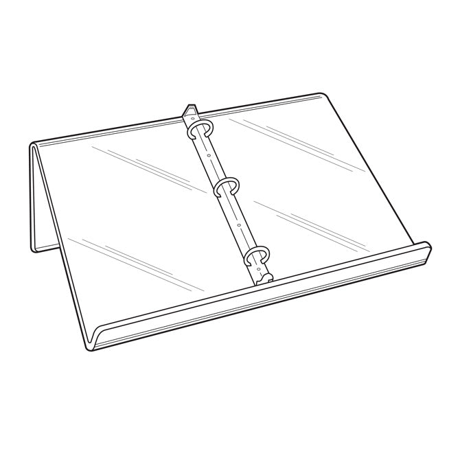 3-RING BINDER STAND, CLEAR ACRYLIC - Braeside Displays