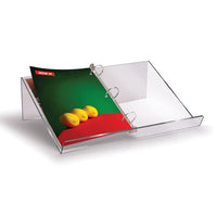 3-RING BINDER STAND, CLEAR ACRYLIC - Braeside Displays