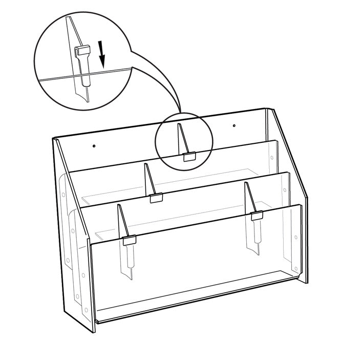 3-TIER OPEN SHELF BROCHURE CENTER, 18-1/2" WIDE - Braeside Displays