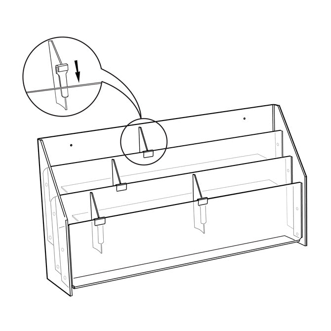 3-TIER OPEN SHELF BROCHURE CENTER, 26" WIDE - Braeside Displays