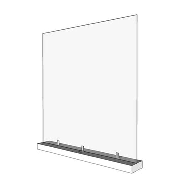 30" Square Sneeze Guard, Protective Barrier Safety Shield, with Wood Base - Braeside Displays