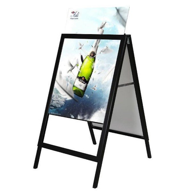 30" x 40" Slide-In A-Frame Sidewalk Sign, Black - Braeside Displays