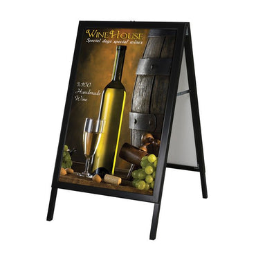 30" x 40" Slide-In A-Frame Sidewalk Sign, Black - Braeside Displays