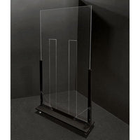 36" x 72" Portable Acrylic Reach-Through Divider with Wood Frame and Locking Casters - Braeside Displays