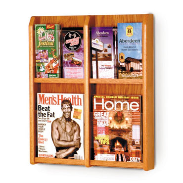 4 POCKET MAGAZINE / 8 POCKET BROCHURE WALL DISPLAY WITH DIVIDERS - Braeside Displays