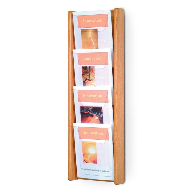 4 POCKET SLANTED VERTICAL MAGAZINE WALL RACK - Braeside Displays