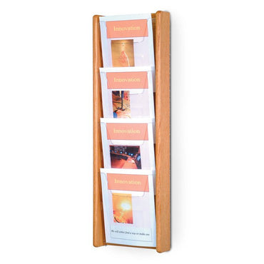 4 POCKET SLANTED VERTICAL MAGAZINE WALL RACK - Braeside Displays