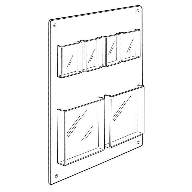 4 POCKET TRI-FOLD, 2 POCKET MAGAZINE WALL RACK - Braeside Displays