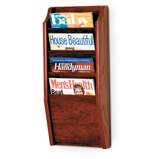 4 POCKET VERTICAL MAGAZINE WALL RACK - Braeside Displays