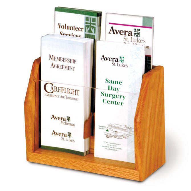 4 POCKET WOODEN LITERATURE COUNTER DISPLAY - Braeside Displays