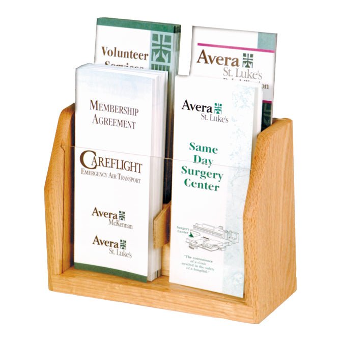 4 POCKET WOODEN LITERATURE COUNTER DISPLAY - Braeside Displays