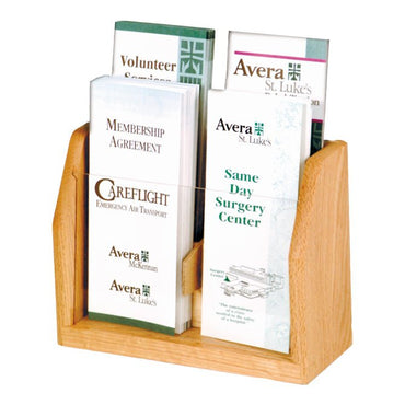 4 POCKET WOODEN LITERATURE COUNTER DISPLAY - Braeside Displays