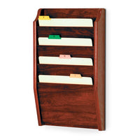 4 POCKET WOODEN WALL MOUNT FILE AND CHART HOLDER - Braeside Displays