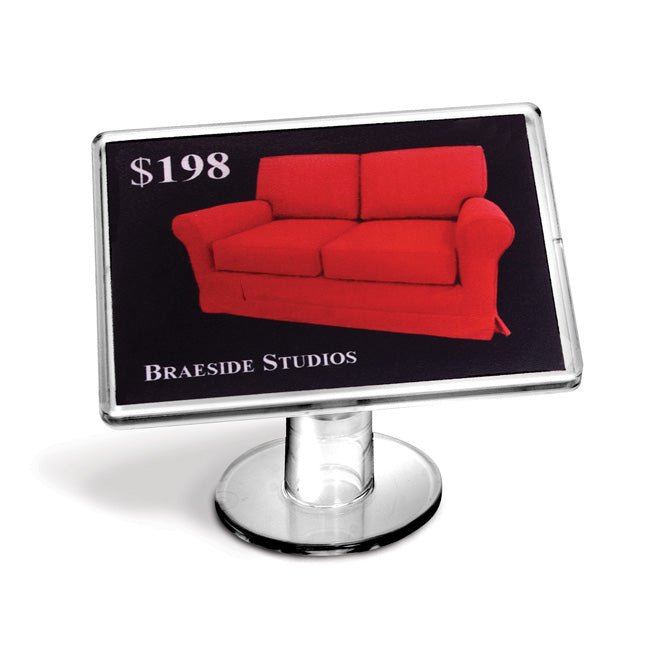 4" X 3" MINI-PEDESTAL SIGN HOLDER - Braeside Displays