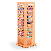 40 POCKET ROTATING WOOD MAGAZINE FLOOR RACK - Braeside Displays