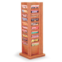 40 POCKET ROTATING WOOD MAGAZINE FLOOR RACK - Braeside Displays