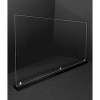 46" x 24" Large Acrylic Sneeze Guard, Protective Divider, with Wood Base - Braeside Displays