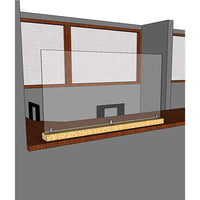 46" x 24" Large Acrylic Sneeze Guard, Protective Divider, with Wood Base - Braeside Displays