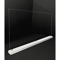 46" x 24" Large Acrylic Sneeze Guard, Protective Divider, with Wood Base - Braeside Displays