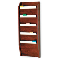 5 POCKET WOODEN WALL MOUNT FILE AND CHART HOLDER - Braeside Displays