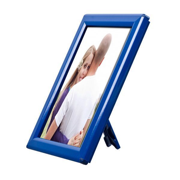 5" X 7" CONVERTIBLE SIGN SNAP FRAME, BLUE, WITH COUNTER SUPPORT - Braeside Displays