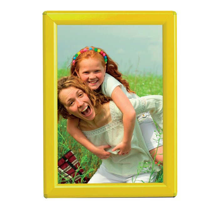 5" X 7" CONVERTIBLE SIGN SNAP FRAME, YELLOW, WITH COUNTER SUPPORT - Braeside Displays