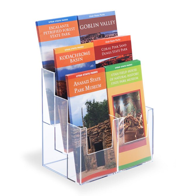 6 POCKET 3-TIER TRI-FOLD HOLDER, FLAT BACK - Braeside Displays