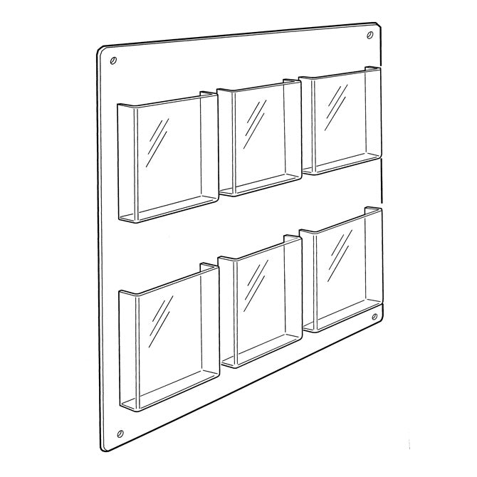 6 POCKET MAGAZINE WALL RACK, HORIZONTAL - Braeside Displays