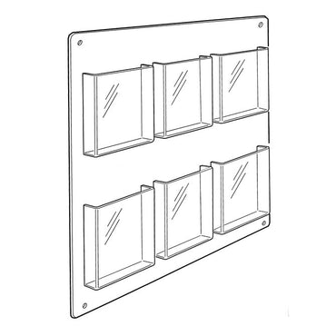 6 POCKET MAGAZINE WALL RACK, HORIZONTAL - Braeside Displays