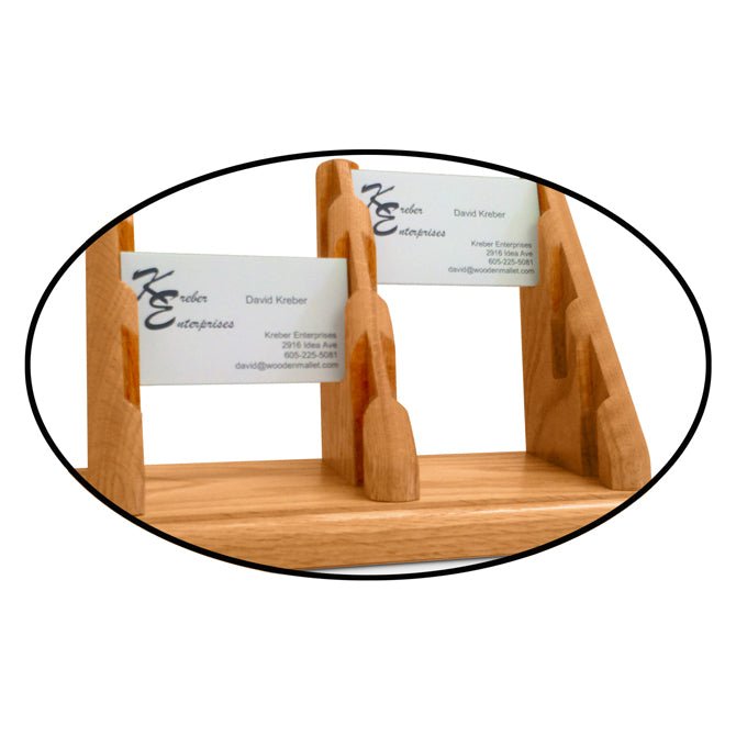 6 POCKET OAK WOOD BUSINESS CARD HOLDER - Braeside Displays