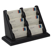 6 POCKET OAK WOOD BUSINESS CARD HOLDER - Braeside Displays