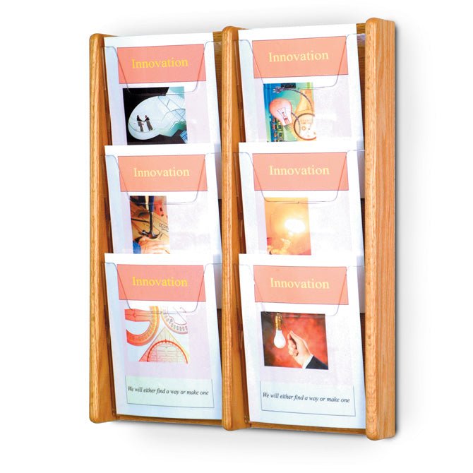 6 POCKET SLANTED MAGAZINE WALL RACK - Braeside Displays