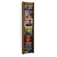 6 POCKET SLANTED VERTICAL MAGAZINE WALL RACK - Braeside Displays