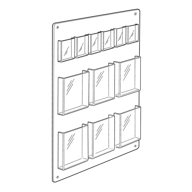 6 POCKET TRI-FOLD, 6 POCKET MAGAZINE WALL RACK - Braeside Displays