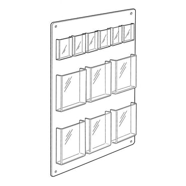 6 POCKET TRI-FOLD, 6 POCKET MAGAZINE WALL RACK - Braeside Displays