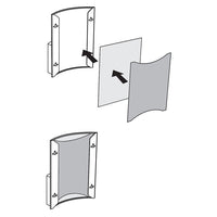 8-1/2" X 11" CURVISO® CURVED ACRYLIC PANEL SIGN HOLDER WITH BROCHURE POCKET - Braeside Displays