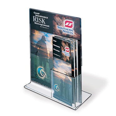 8-1/2" X 11" UPRIGHT SIGN/BROCHURE HOLDER COMBO - Braeside Displays