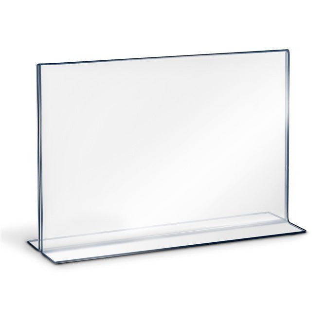 8-1/2" X 5-1/2" ACRYLIC BOTTOM LOADING DOUBLE SIDED SIGN HOLDER - Braeside Displays