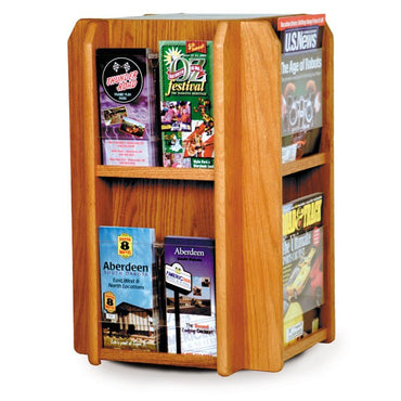 8 POCKET MAGAZINE / 16 POCKET BROCHURE ROTATING WOODEN COUNTER DISPLAY - Braeside Displays