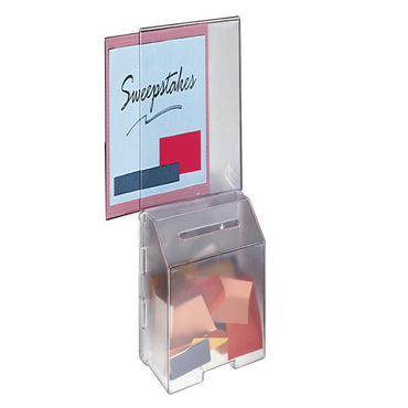 8.5" x 11" Molded Ballot Box, Frosted with Large Header - Braeside Displays