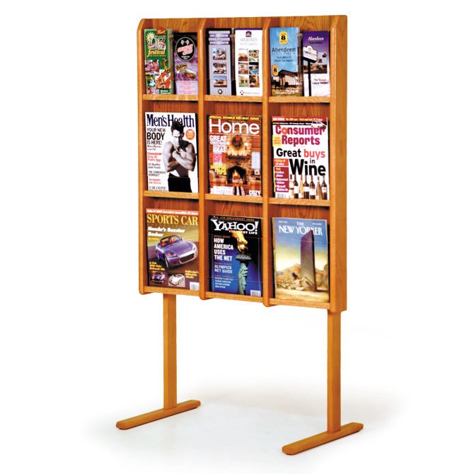 9 POCKET MAGAZINE / 18 POCKET BROCHURE FLOOR DISPLAY WITH DIVIDERS - Braeside Displays