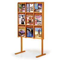 9 POCKET MAGAZINE / 18 POCKET BROCHURE FLOOR DISPLAY WITH DIVIDERS - Braeside Displays