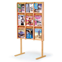 9 POCKET MAGAZINE / 18 POCKET BROCHURE FLOOR DISPLAY WITH DIVIDERS - Braeside Displays