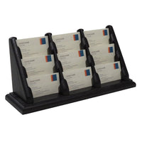 9 POCKET OAK WOOD BUSINESS CARD HOLDER - Braeside Displays